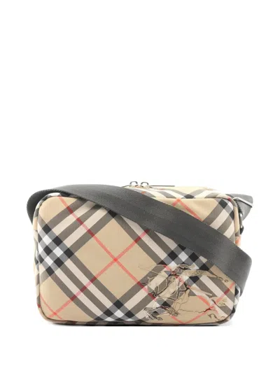 Pre-owned Burberry 2020s Check-pattern Shoulder Bag In Neutral