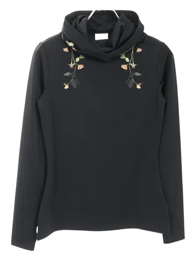 Pre-owned Burberry 2020s Floral Hoodie In Black