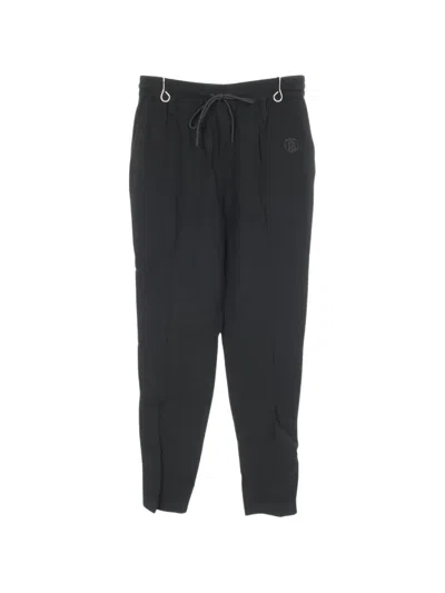 Pre-owned Burberry 2020s Logo-embroidery Trousers In Black
