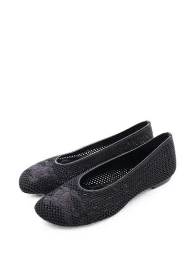 Pre-owned Burberry 2020s Mesh Ballet Flats In Black