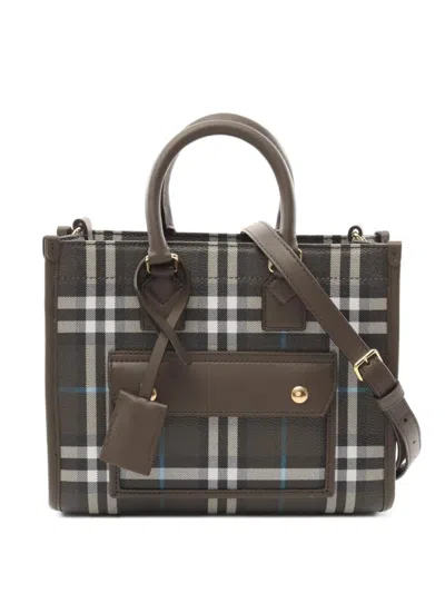 Pre-owned Burberry 2020s Mini Freya Tote Check Tote Bag