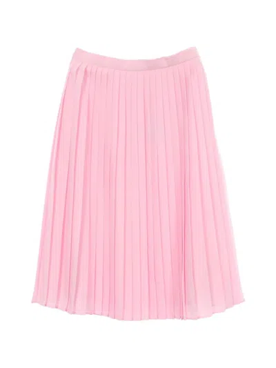 Pre-owned Burberry 2020s Pleated Midi Skirt In Pink