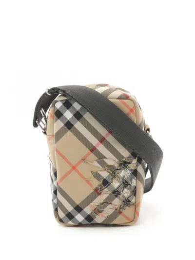 Pre-owned Burberry 2020s Vintage-check Phone Pouch In Neutrals