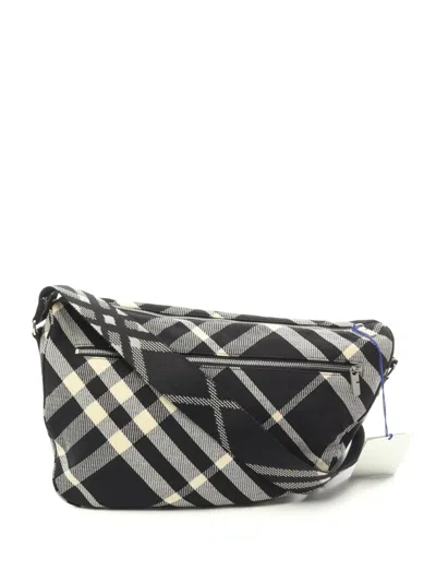 Pre-owned Burberry 2020s Vintage-checked Cross Body Bag In Black