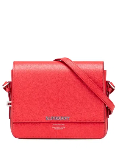 Pre-owned Burberry 2023-2025 Small Grained Calfskin Grace Crossbody Bag In Red