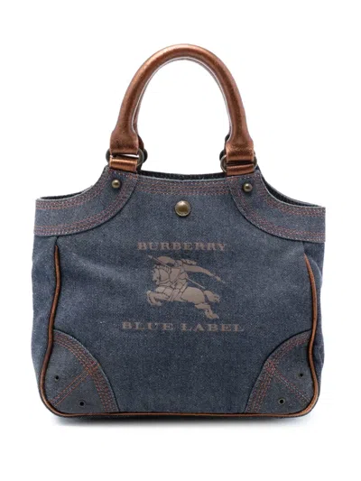 Pre-owned Burberry 2023-2026 Denim Handbag In Blue