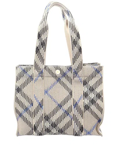 Pre-owned Burberry 2023-2026 Wool Tote Bag In Gray