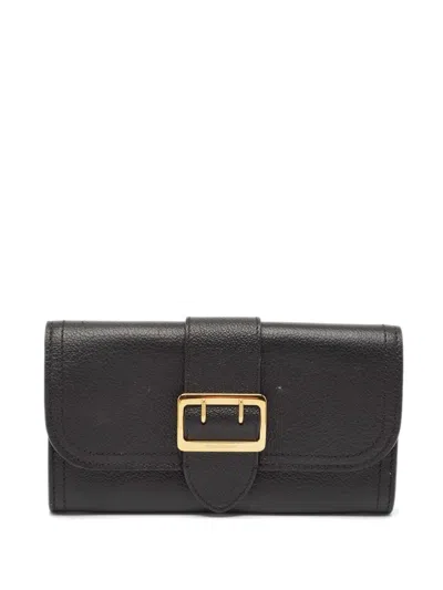 Pre-owned Burberry 2024 Buckled Wallet In Black