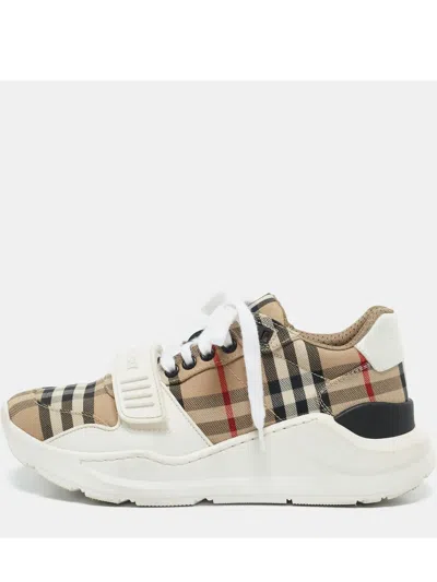 Pre-owned Burberry 2024 Checkered Sneakers In White