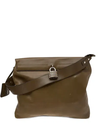 Pre-owned Burberry 2024 Studded Lock Tote Bag In Green
