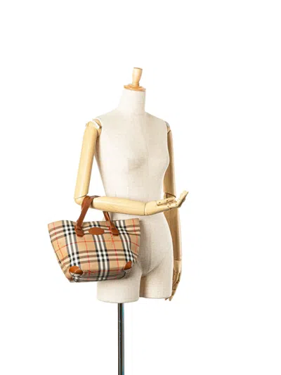 Pre-owned Burberry 20th Century Haymarket Check Canvas Handbag