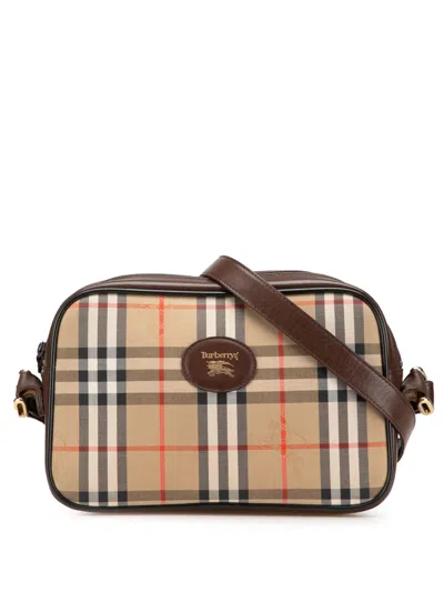 Pre-owned Burberry 20th Century Haymarket Check Canvas Shoulder Bag