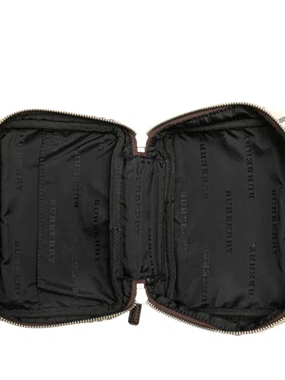 Pre-owned Burberry 20th Century House Check Canvas Vanity Bag