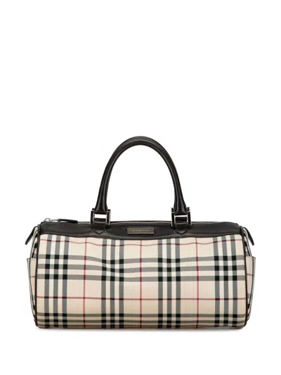Pre-owned Burberry 20th Century House Check Handbag In Brown