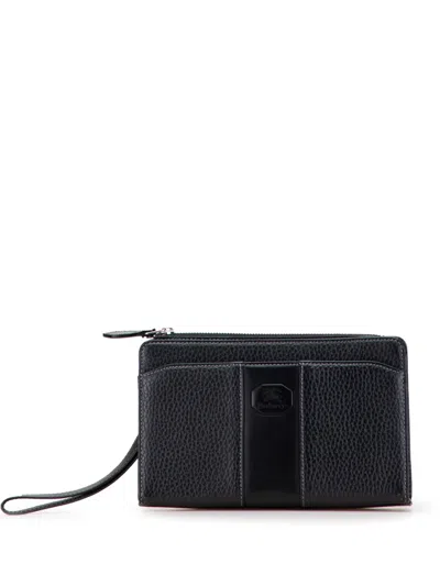 Pre-owned Burberry 20th Century Leather Clutch Bag In Black