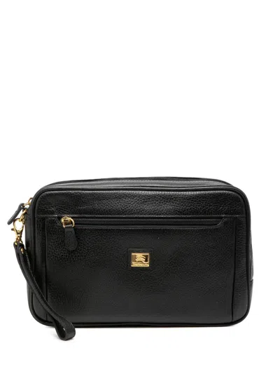 Pre-owned Burberry 20th Century Leather Clutch Bag In Black