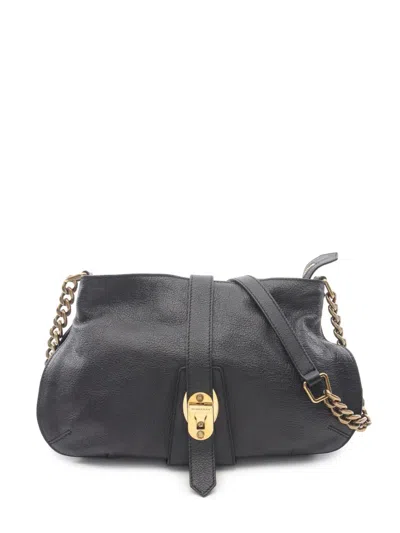 Pre-owned Burberry 20th Century Leather Crossbody Shoulder Bag In Black