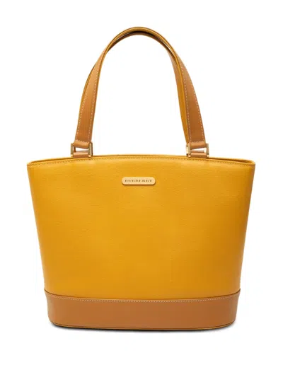 Pre-owned Burberry 20th Century Leather Handbag In Yellow