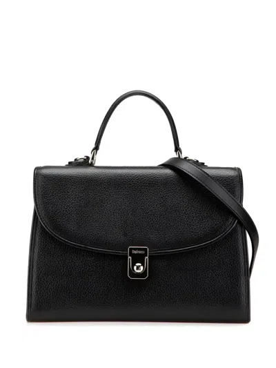 Pre-owned Burberry 20th Century Leather Satchel In Black