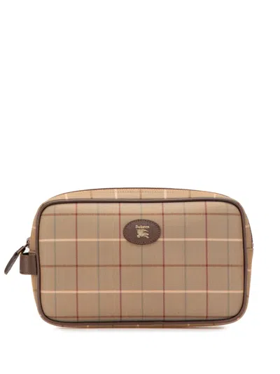 Pre-owned Burberry 20th Century Vintage Check Canvas Clutch Bag
