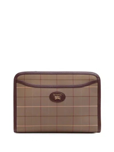 Pre-owned Burberry 20th Century Vintage Check Canvas Clutch Bag