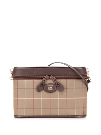 Pre-owned Burberry 20th Century Vintage Check Canvas Crossbody Bag In Brown