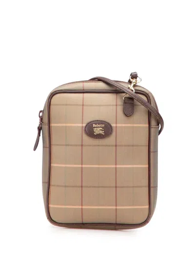 Pre-owned Burberry 20th Century Vintage Check Canvas Crossbody Bag In Brown