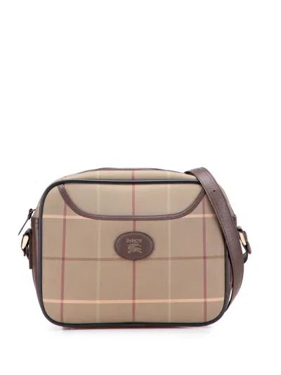 Pre-owned Burberry 20th Century Vintage Check Canvas Crossbody Bag In Brown