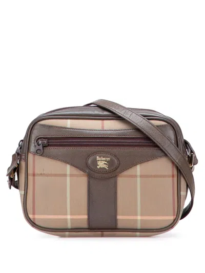 Pre-owned Burberry 20th Century Vintage Check Canvas Crossbody Bag In Brown