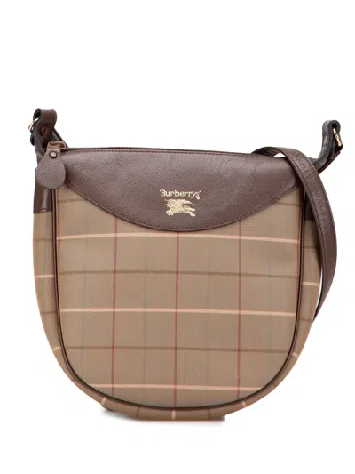 Pre-owned Burberry 20th Century Vintage Check Canvas Crossbody Bag In Brown