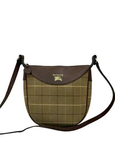 Pre-owned Burberry 20th Century Vintage Check Canvas Crossbody Bag In Brown