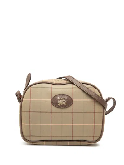 Pre-owned Burberry 20th Century Vintage Check Canvas Crossbody Bag In Brown