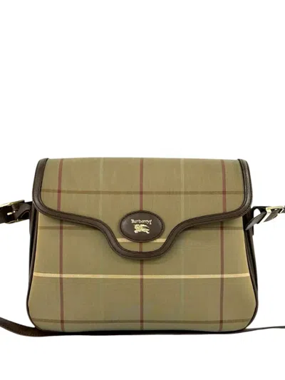 Pre-owned Burberry 20th Century Vintage Check Canvas Crossbody Bag In Brown