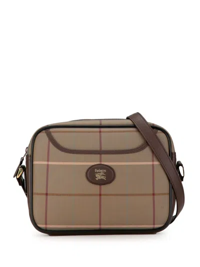 Pre-owned Burberry 20th Century Vintage Check Canvas Crossbody Bag In Brown