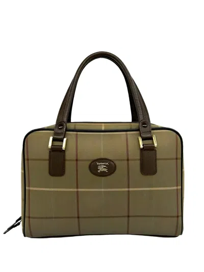 Pre-owned Burberry 20th Century Vintage Check Canvas Handbag In Brown