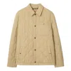 Burberry Collared Quilted Jacket Front Pocket In Purple