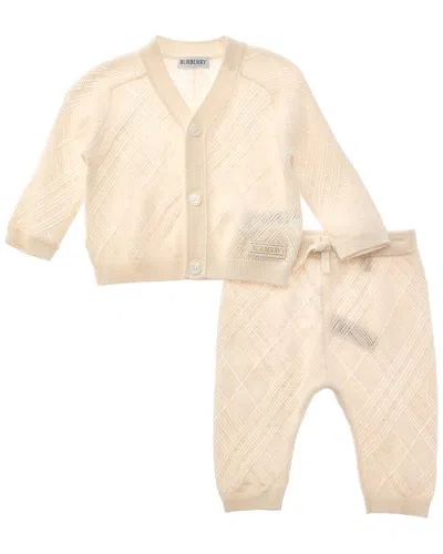 Burberry 2pc Cashmere Cardigan & Pant Set In Neutral