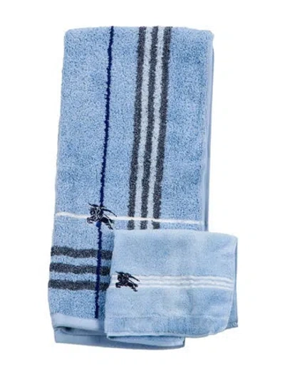 Pre-owned Burberry 2-piece Towel Set In Blue