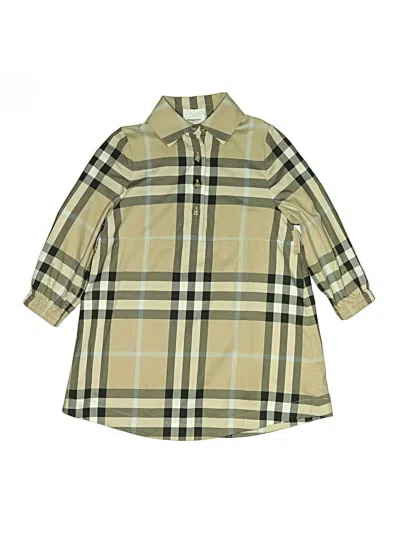 Pre-owned Burberry Kids' 3/4 Sleeve Button Down Shirt In Tan