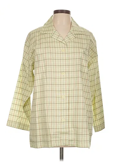 Burberry 3/4 Sleeve Button Down Shirt In Yellow