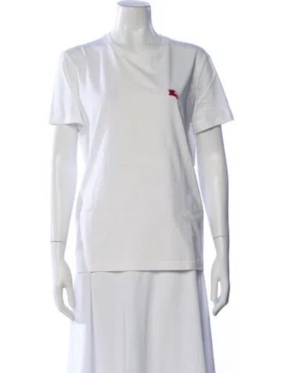 Pre-owned Burberry 3962490 Crew Neck T-shirt In White