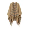 Burberry Charolette Reversible Check Wool Cape In Beige