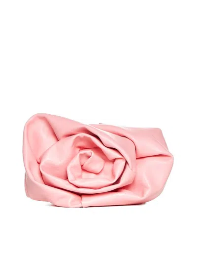 Burberry 3d Rose Ruched Clutch Bag In Pink