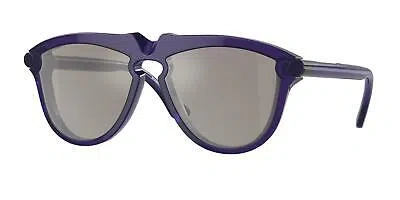 Pre-owned Burberry 4417u Sunglasses 41056g Violet 100% Authentic In Light Grey Mirror Silver