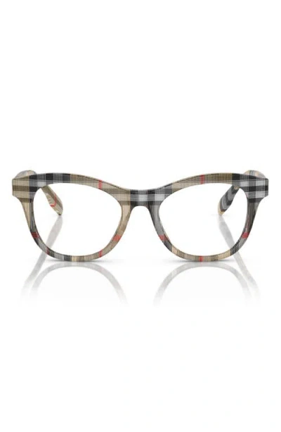 Burberry Kids'  44mm Small Cat Eye Optical Glasses In Gray