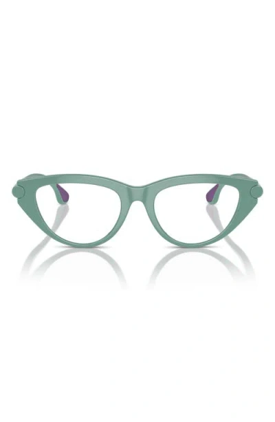 Burberry Kids'  45mm Cat Eye Optical Glasses In Green
