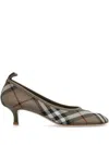 Burberry 45mm Check-pattern Pumps In Nude