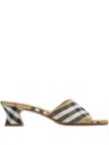 Burberry 45mm Sloane Heeled Sandals In Neutral