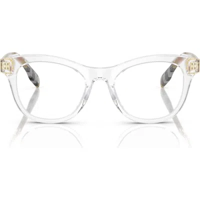 Burberry Kids'  46mm Cat Eye Optical Glasses In Metallic
