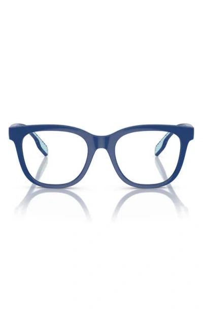 Burberry Kids'  47mm Small Square Optical Glasses In Blue